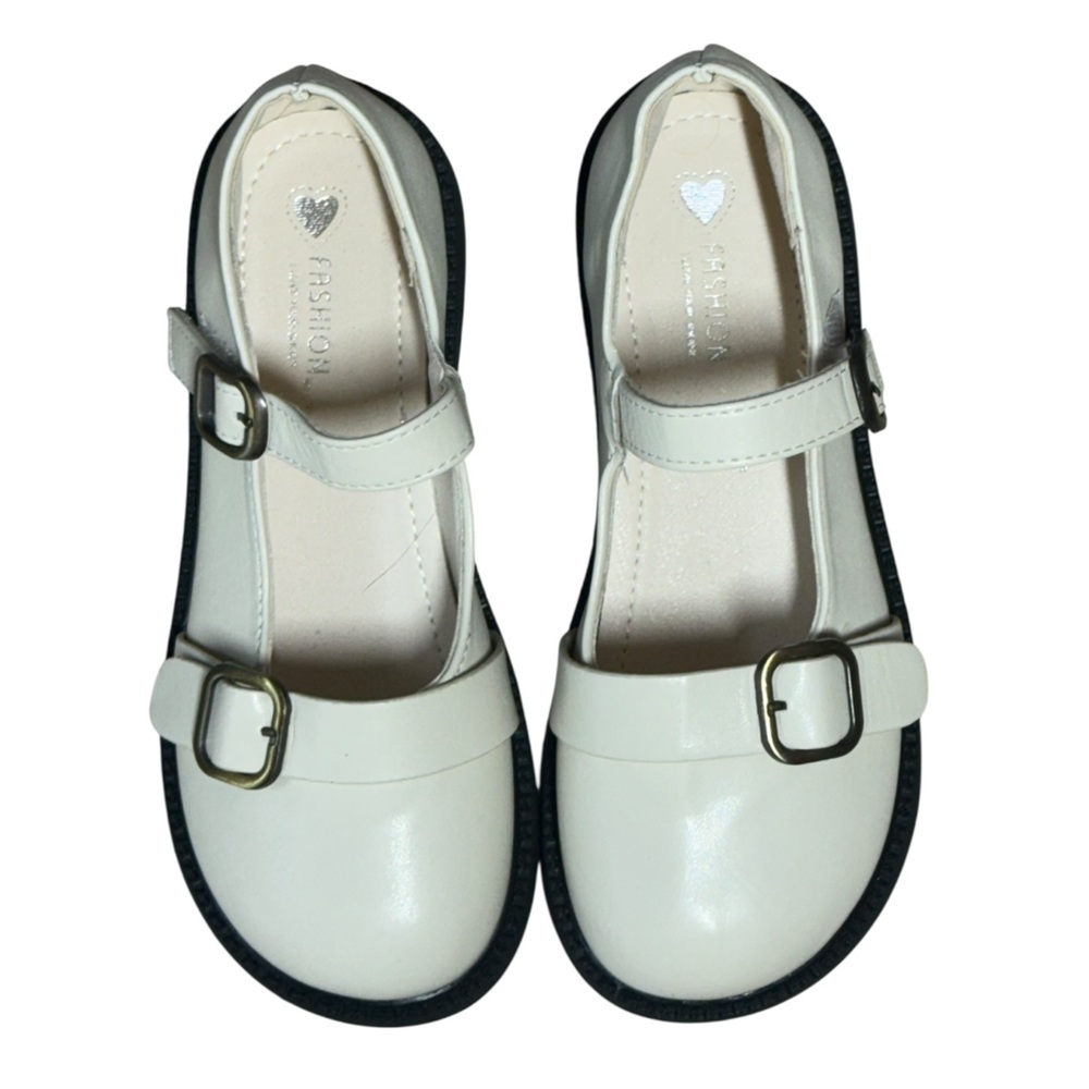 Stylish Cream Kids Shoes‎ with Buckle